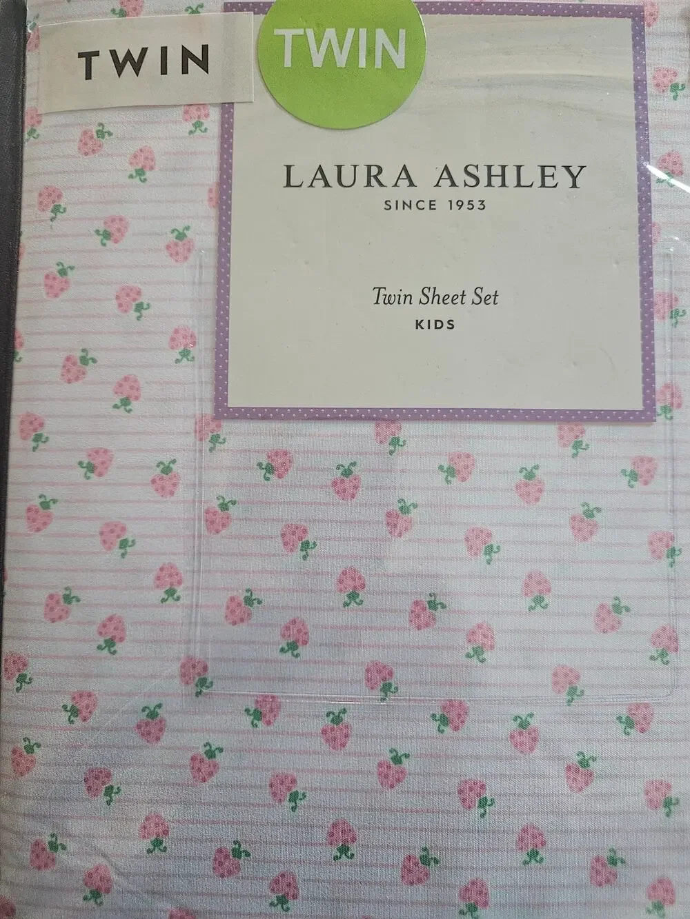 Laura Ashley kids striped sweet lady bugs 3 piece twin sheet set NWT